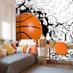 Fototapeta Piłka Koszykowa W Ścianie 3D 90x60cm