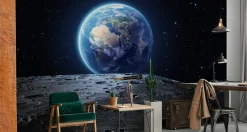 Fototapeta Planeta ZIEMIA Księżyc Kosmos 90x60cm