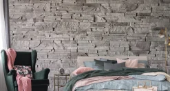Fototapeta Szara CEGŁA Kamień Łupek 3D 90x60cm