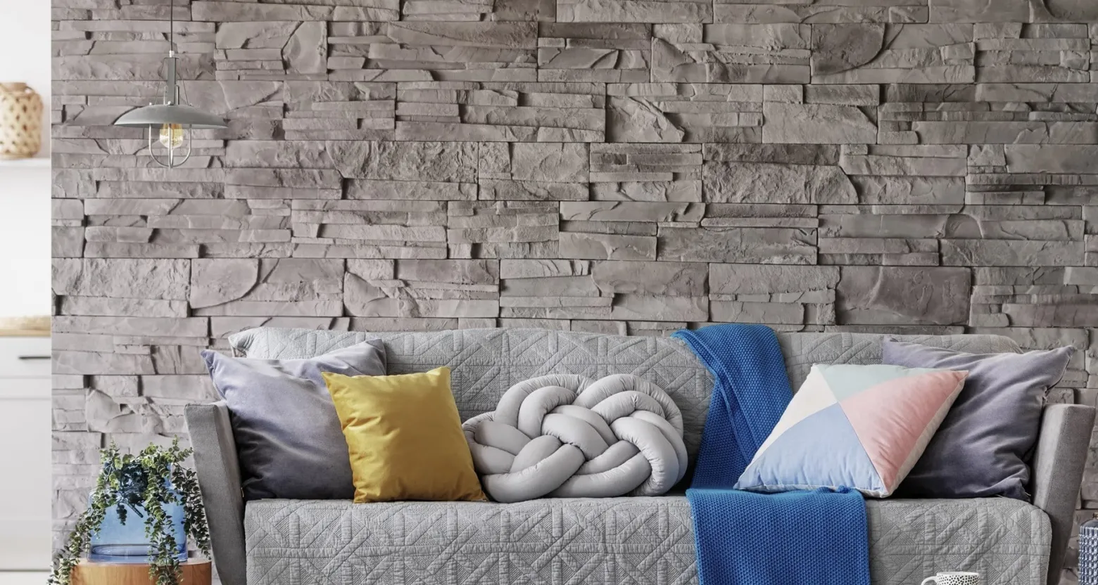 Fototapeta Szara CEGŁA Kamień Łupek 3D 90x60cm