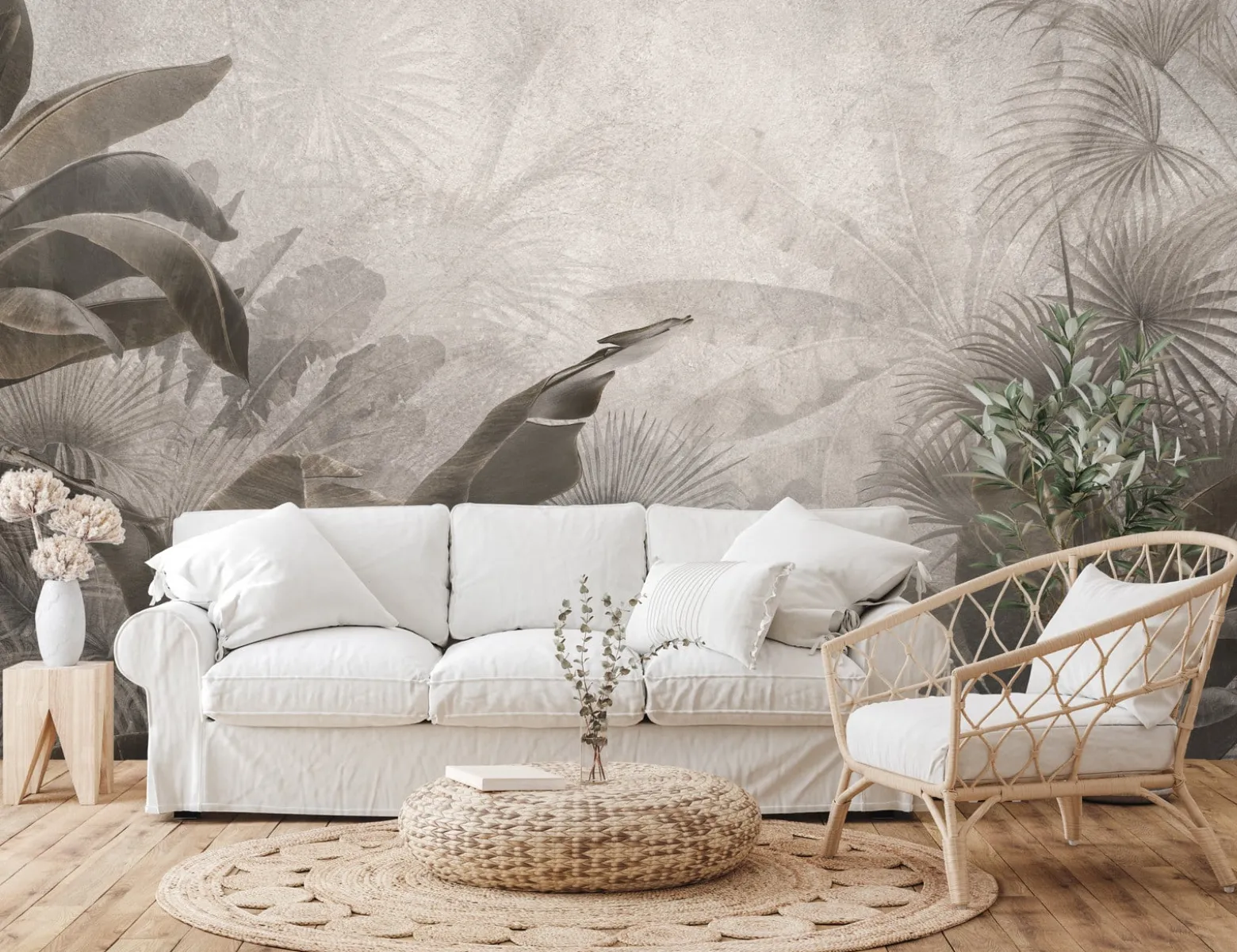 Fototapeta Tropikalne Liście W Stylu Vintage 90x60cm