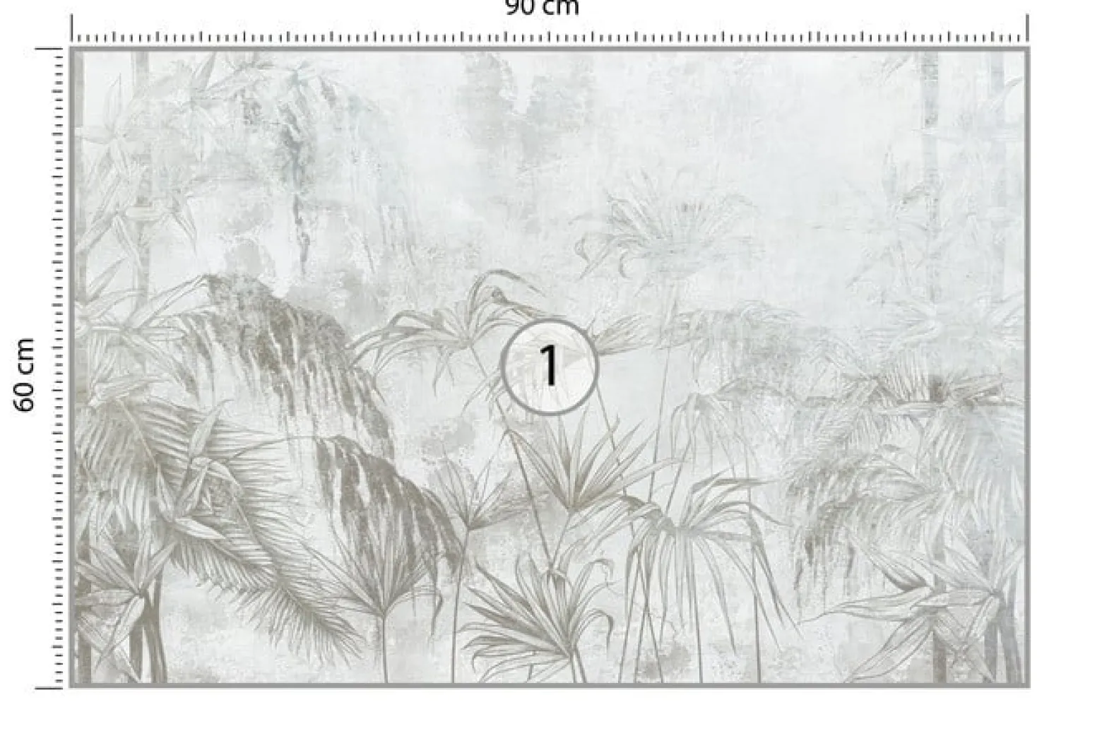 Fototapeta Tropikalne Liście Na Betonowym Tle 90x60cm