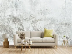 Fototapeta Tropikalne Liście Na Betonowym Tle 90x60cm
