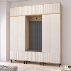 Garderoba Zora wersja 3 Dąb Cremona/Cashmere Trinity 15 wysokie nóżki