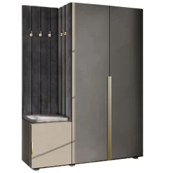 Garderoba Aria w7 szara hexa czarna /48