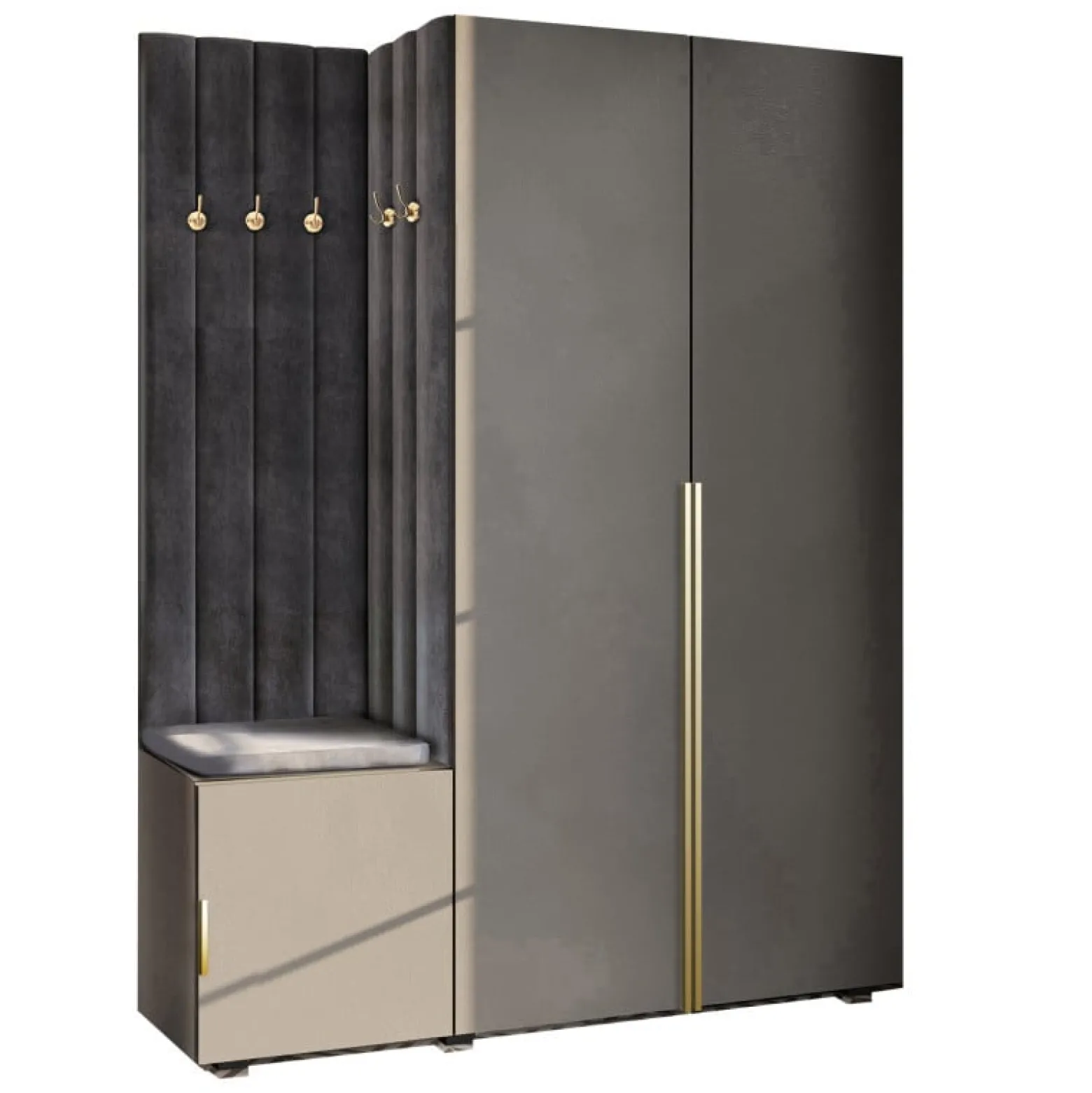 Garderoba Aria w7 szara hexa czarna /48