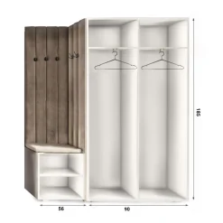 Garderoba Aria w7 szara hexa czarna /48