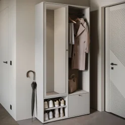 Garderoba 90 cm szafa do przedpokoju z lustrem półkami i drążkiem kaszmir