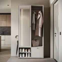 Garderoba 90 cm szafa do przedpokoju z lustrem półkami i drążkiem kaszmir