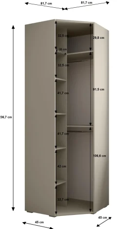 Garderoba do przedpokoju INOVA 3 Z21 biały+czarny+manila02