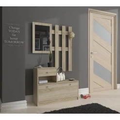 Garderoba, szafka na buty, wieszak, BELLANO, 90x25x170, sonoma,| TYLETEGOTU