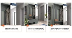 Garderoba TOPS grafit z lustrem do przedpokoju