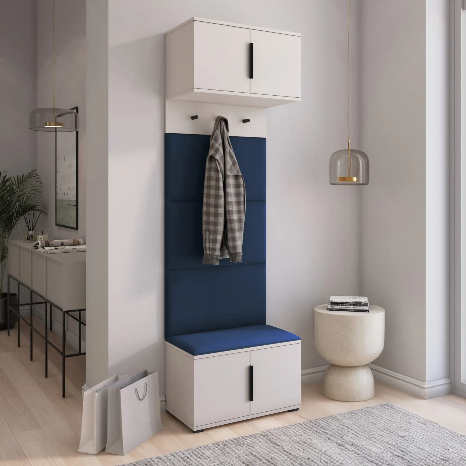 Garderoba z czarnymi uchwytami Napoli wersja 5 Trinity 30 Cashmere