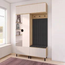 Garderoba Zora wersja 2 Dąb Cremona/Cashmere Trinity 16 wysokie nóżki