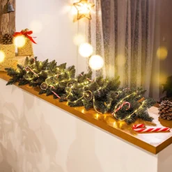 Girlanda Choinkowa Świąteczna 112 cm Zielona Gęsta