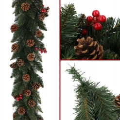 Girlanda Choinkowa Świąteczna 115 cm Gęsta Szyszki