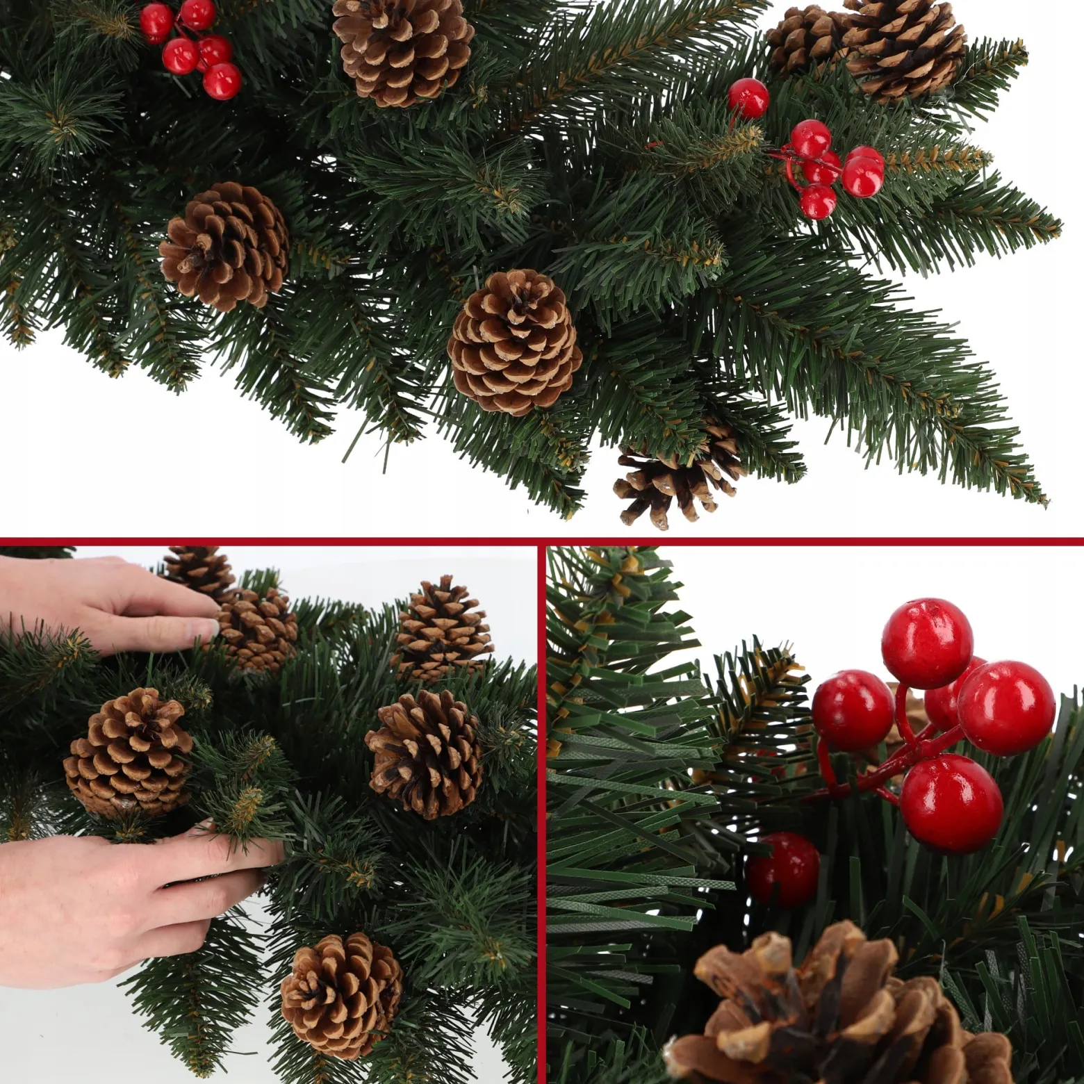 Girlanda Choinkowa Świąteczna 115 cm Gęsta Szyszki