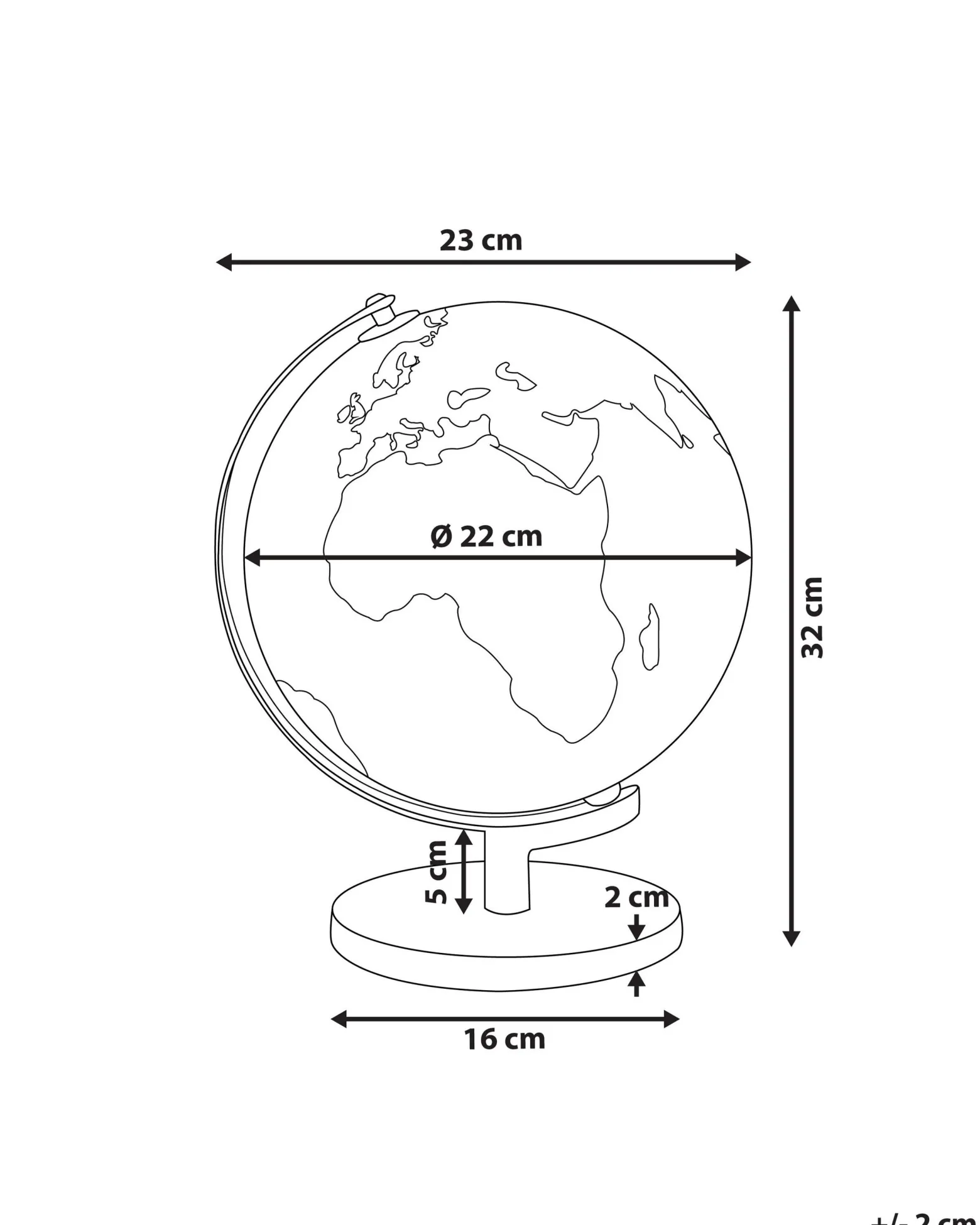 Globus dekoracyjny z LED czarny