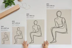 Grafiki na ścianę A4 Subtelna kreska na kremowym tle