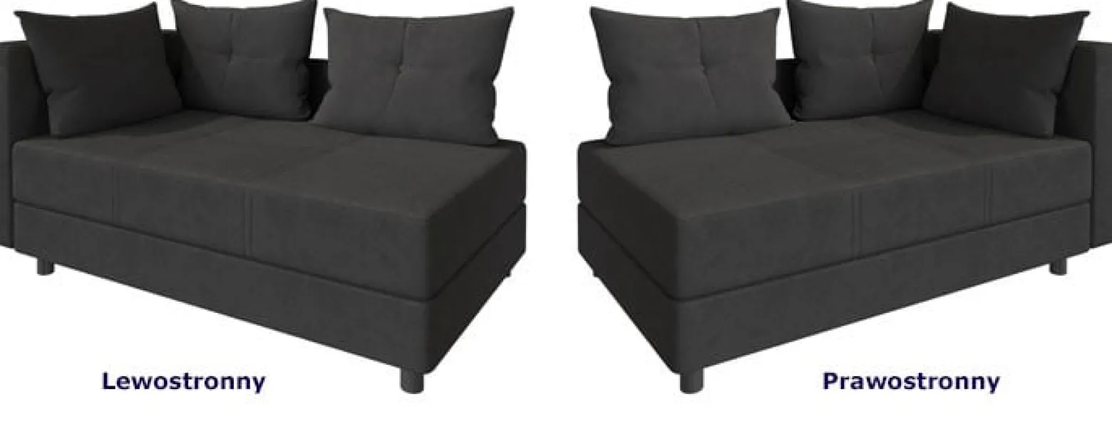 Grafitowy rozkładany tapczan jednoosobowy - Sareno