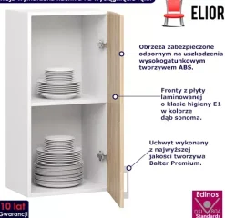 Górna szafka kuchenna dąb sonoma - Orax