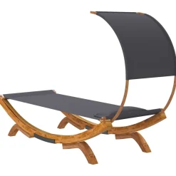 Hamak Antracyt 100 x 200 x 126 cm Drewno vidaXL