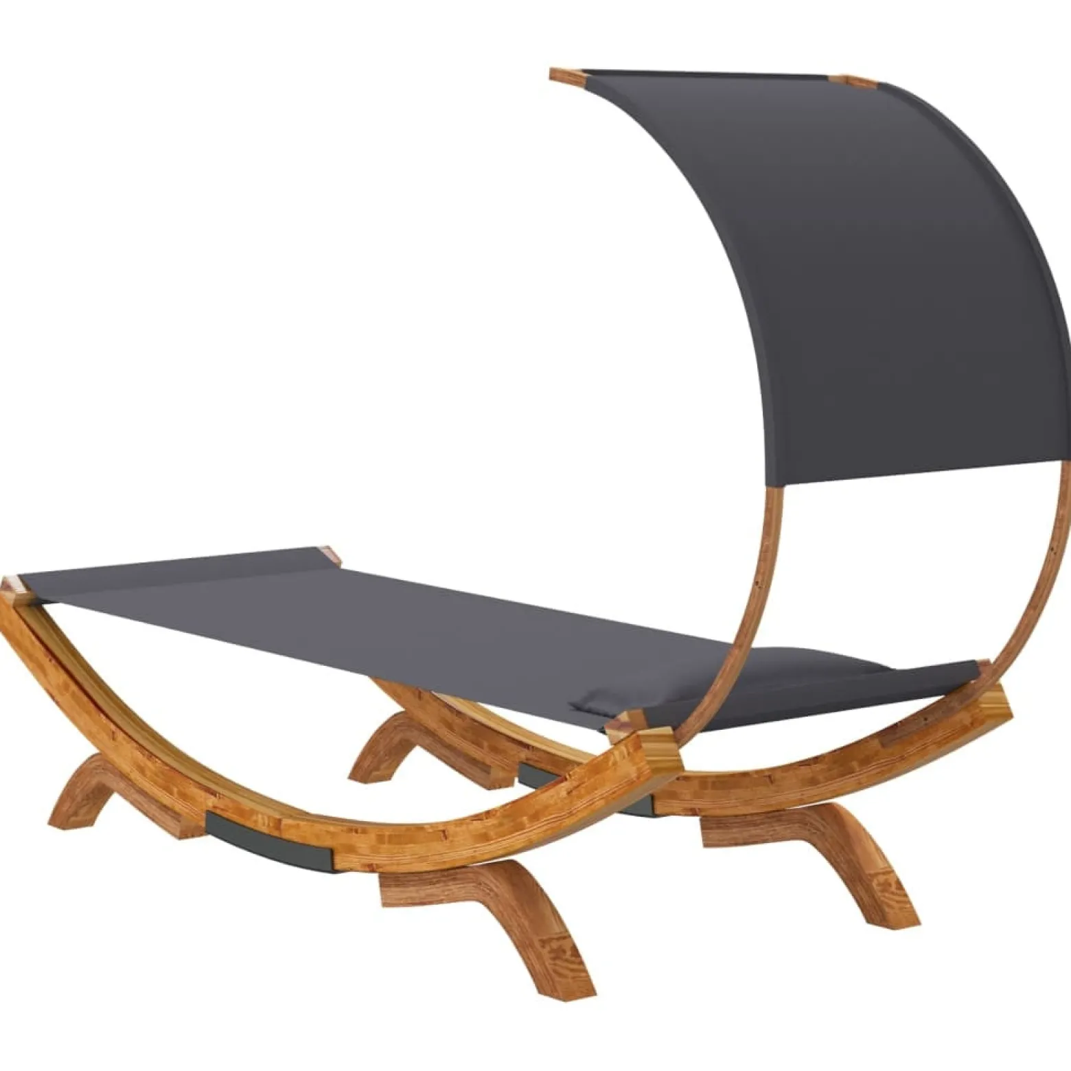 Hamak Antracyt 100 x 200 x 126 cm Drewno vidaXL