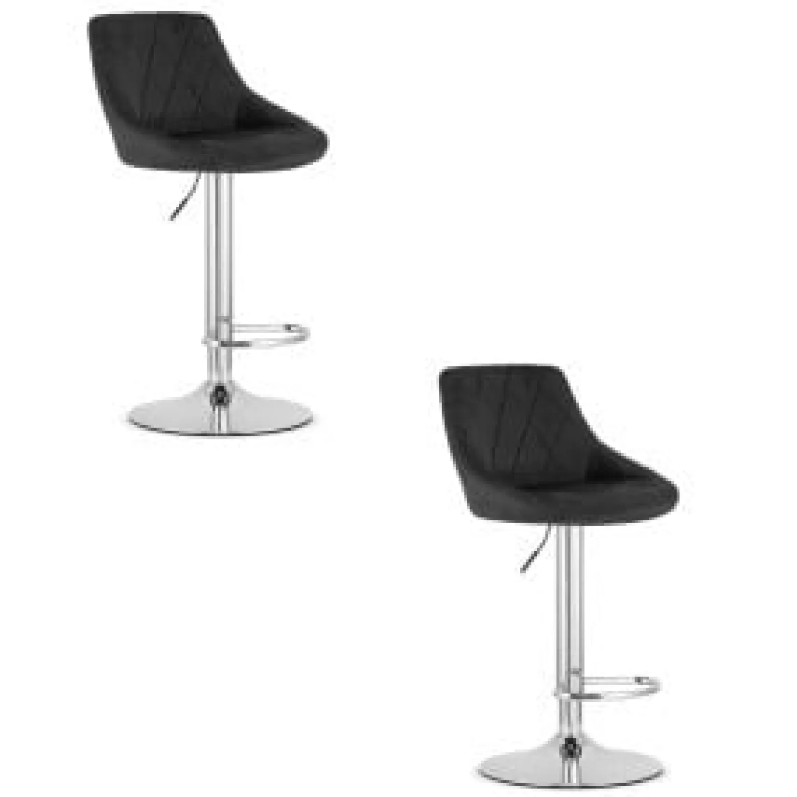 Hoker KAST - aksamit czarny / baza chrom x 2