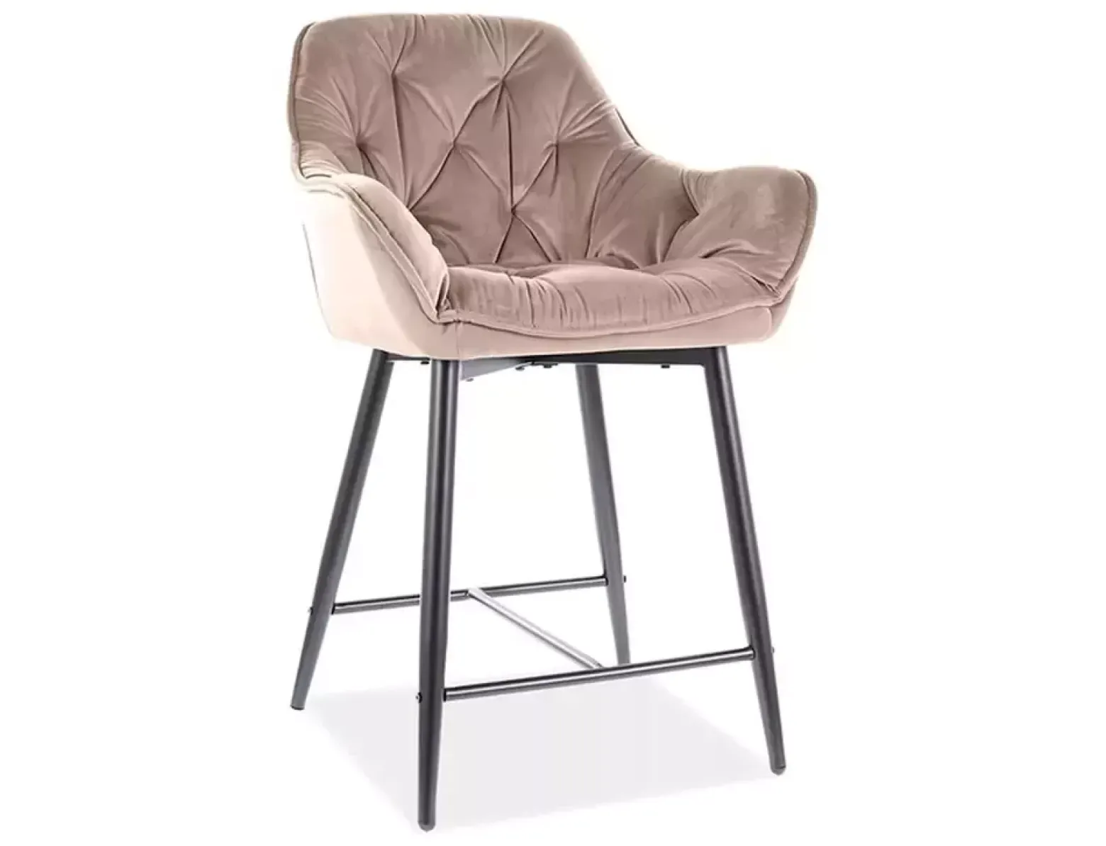 Hoker niski CHERRY H-2 VELVET beżowy