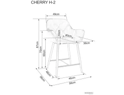 Hoker niski CHERRY H-2 VELVET beżowy