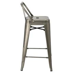 Hoker Paris Back short 66cm metaliczny insp. Tolix