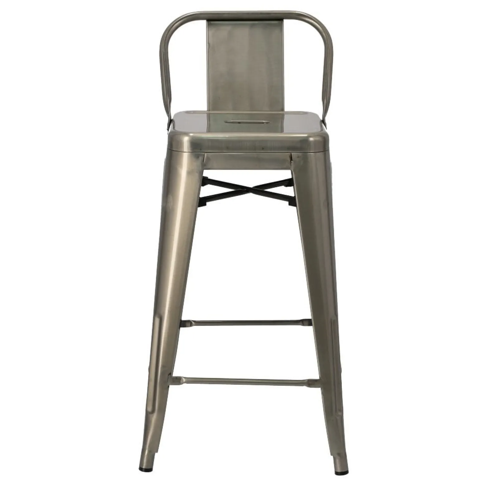 Hoker Paris Back short 66cm metaliczny insp. Tolix