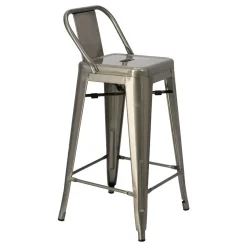 Hoker Paris Back short 66cm metaliczny insp. Tolix