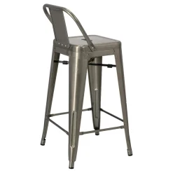 Hoker Paris Back short 66cm metaliczny insp. Tolix