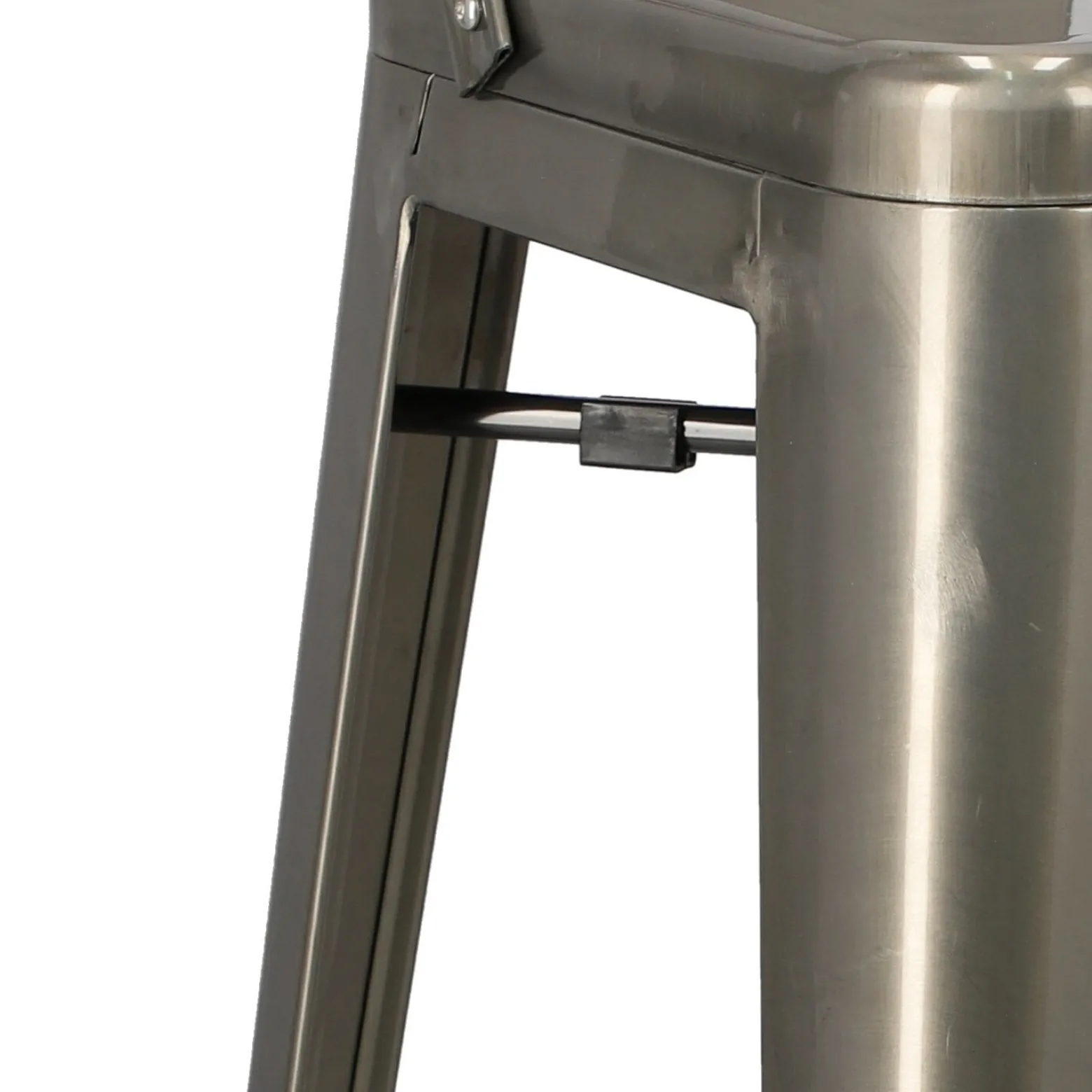 Hoker Paris Back Short 75cm metaliczny insp. Tolix