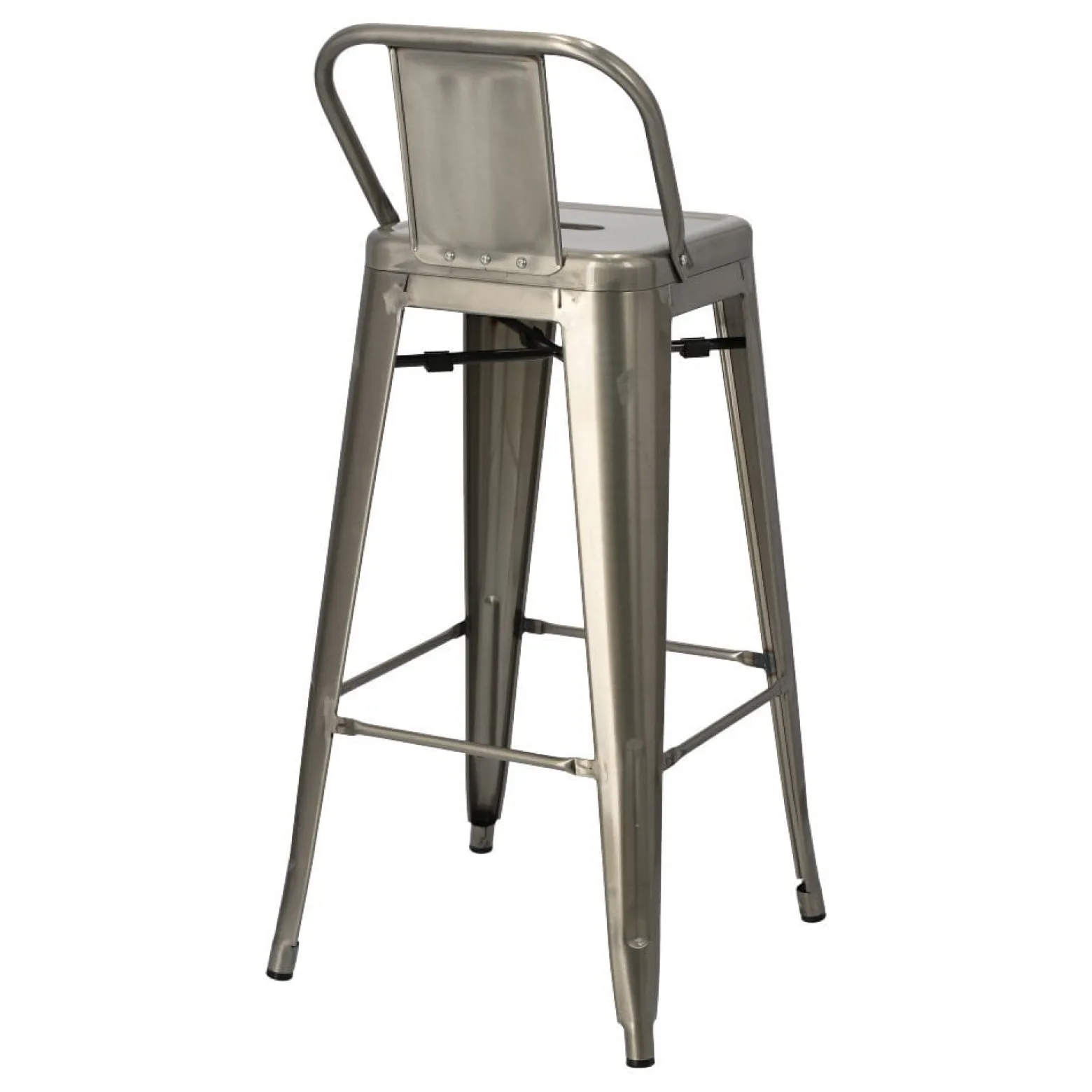 Hoker Paris Back Short 75cm metaliczny insp. Tolix