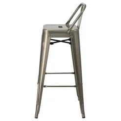 Hoker Paris Back Short 75cm metaliczny insp. Tolix