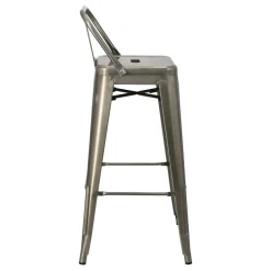 Hoker Paris Back Short 75cm metaliczny insp. Tolix