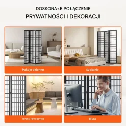 Japoński Parawan Pokojowy 3-panelowa przegroda dekoracyjna do domu i biura