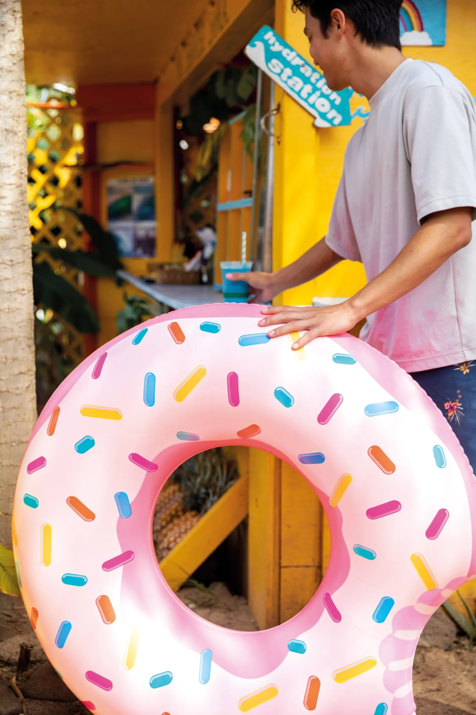 Jednoosobowy pływak, koło do pływania DONUT, INTEX