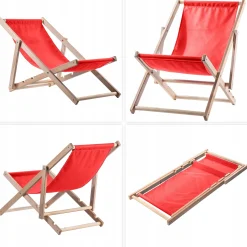 Kadax Leżak Ogrodowy Plażowy Drewniany Leżaki 2szt