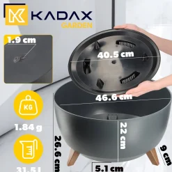 Kadax Doniczka Donica 47cm Wkład Osłonka Antracyt