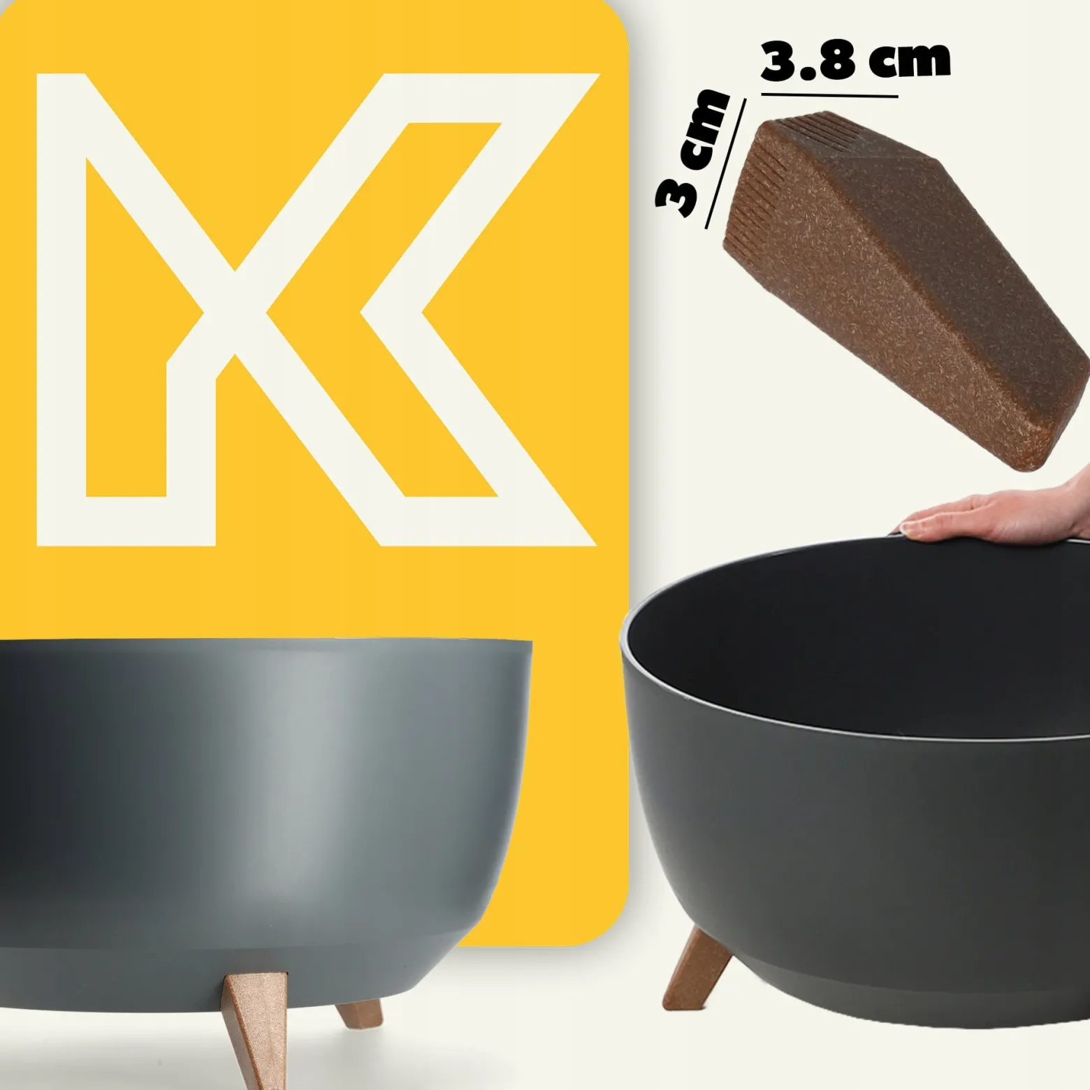 Kadax Doniczka Donica 47cm Wkład Osłonka Antracyt
