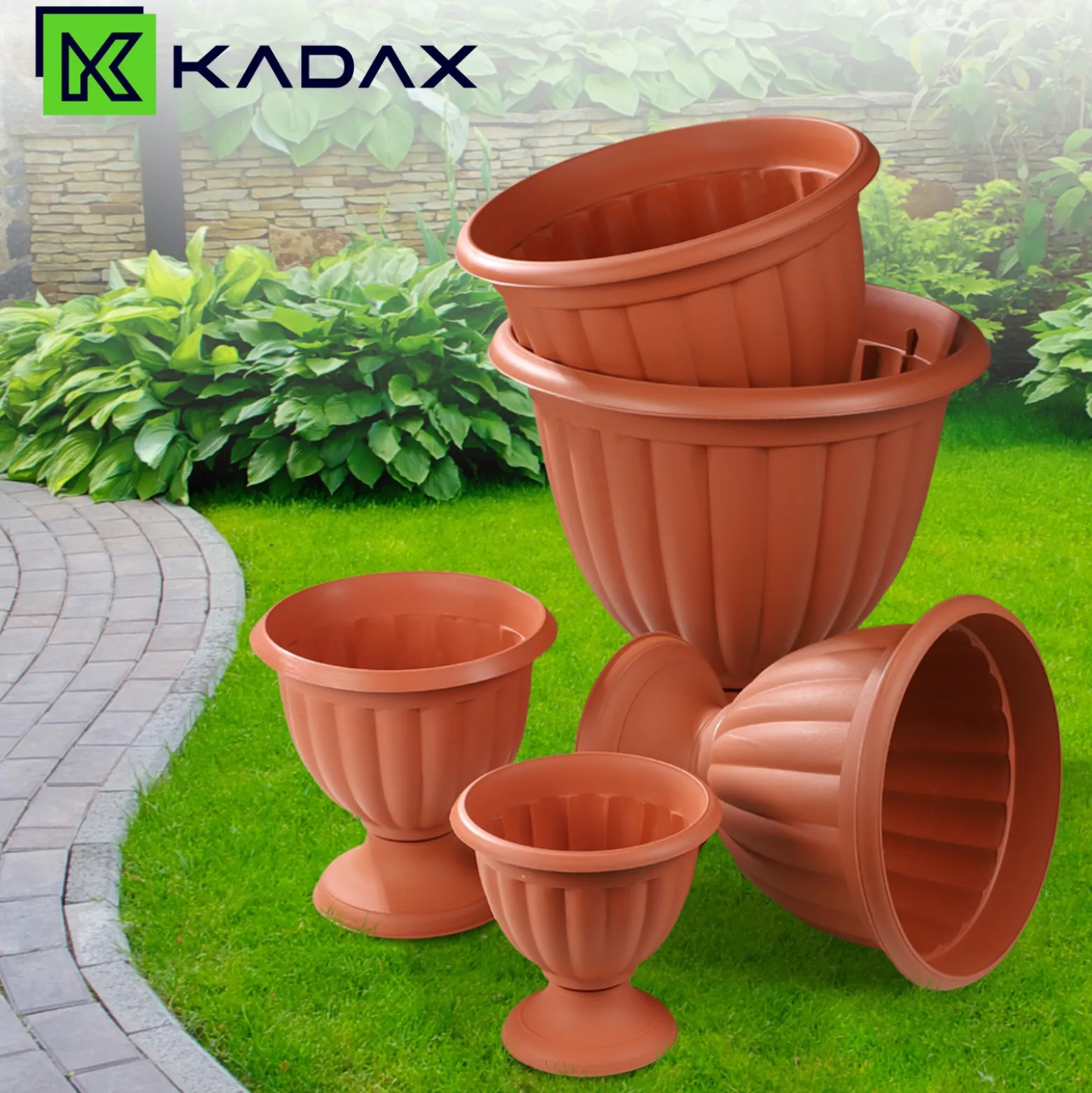 Kadax Doniczka Donica Ogrodowa Gazon 34cm Terakota