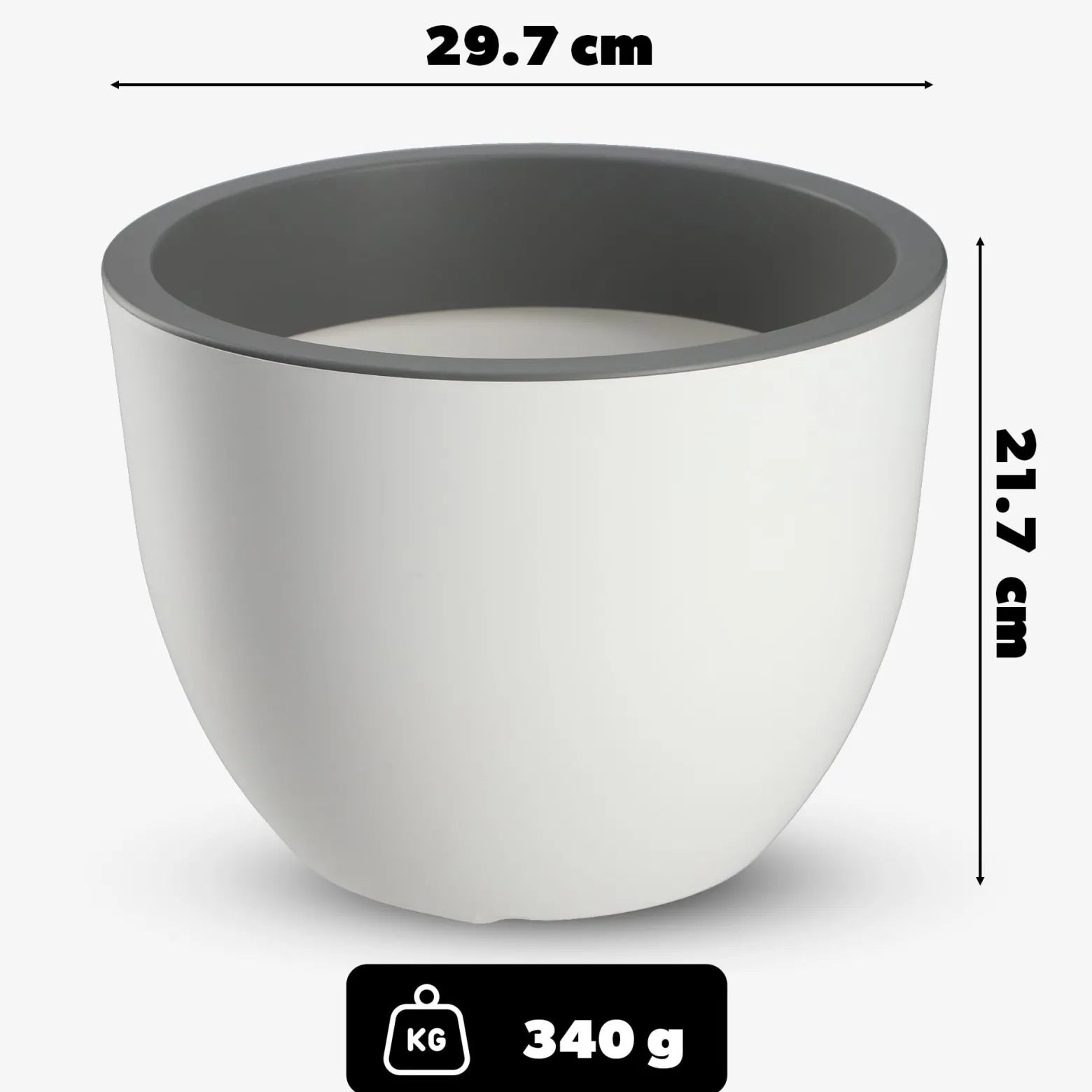 KADAX Doniczka Ogrodowa 30cm Biała Mat
