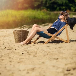 Kadax Leżak Ogrodowy Plażowy Drewniany Leżaki 2szt