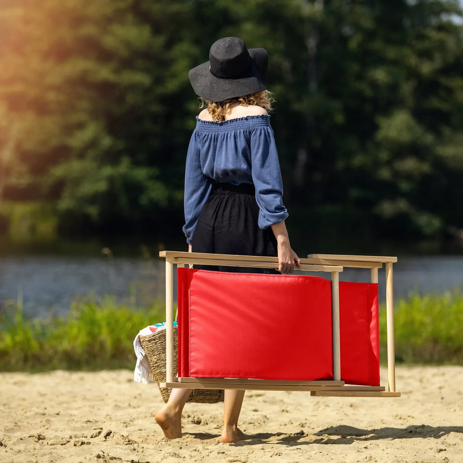 Kadax Leżak Ogrodowy Plażowy Drewniany Leżaki 2szt