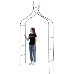 KADAX Pergola Ogrodowa Metalowa 255cm Łuk Kwiaty Na Podpora
