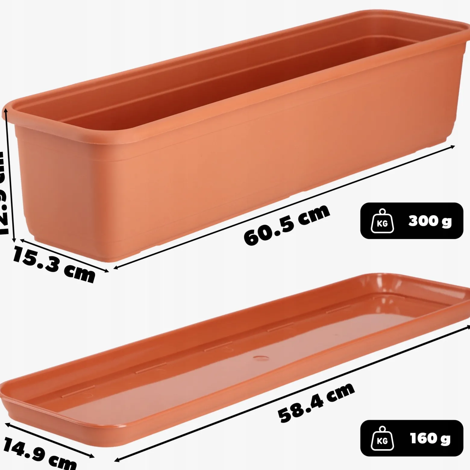Kadax Skrzynka Balkonowa Doniczka 60cm + Podstawka