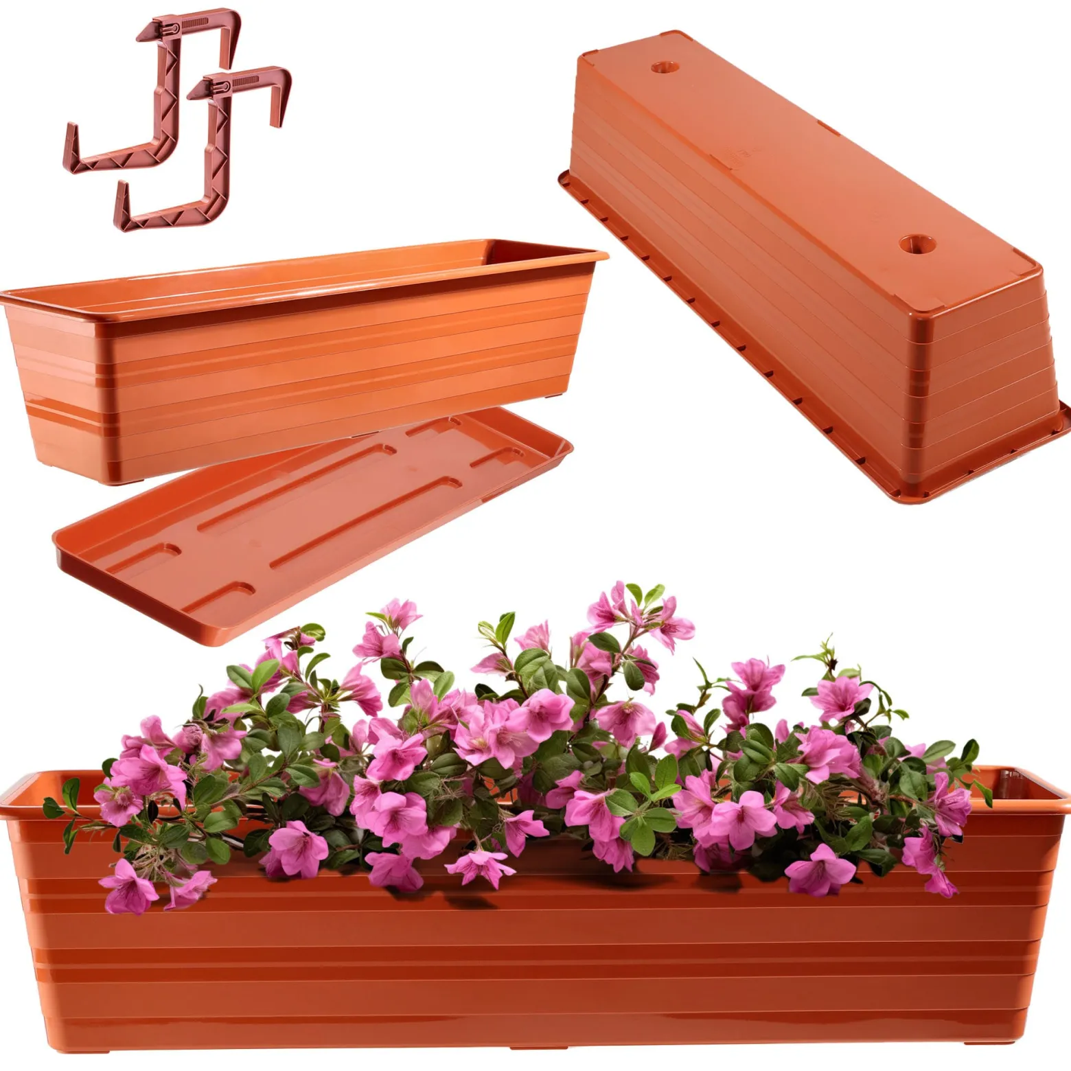 KADAX Skrzynka Balkonowa Doniczka Z Uchwytami 60cm